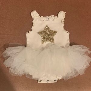 Sparkling Gold Star Tutu Dress for baby